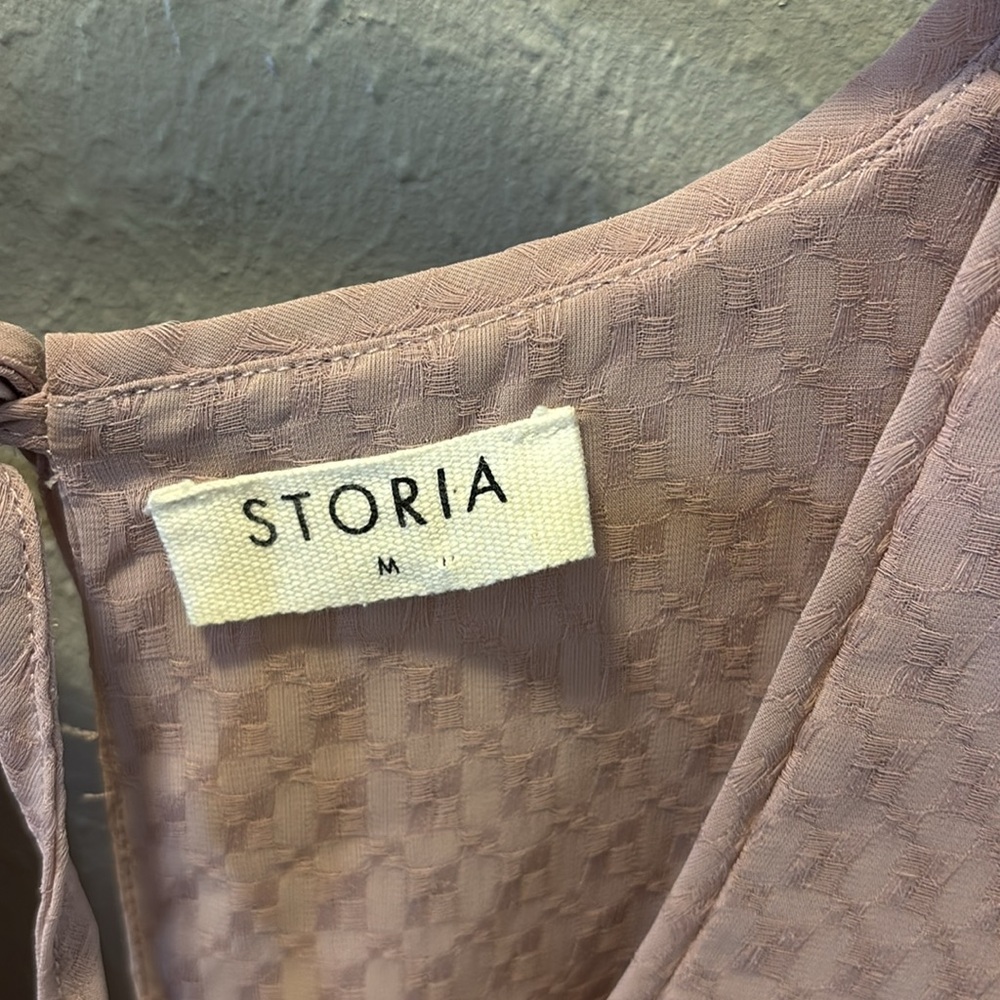 Boutique Storia Dusty Rose Midi Dress Boho Style Women’s Size Medium - Picture 10 of 11